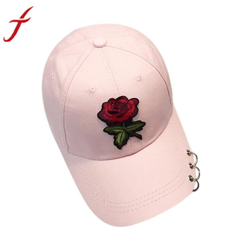 Fashion Brand Caps Women Men 2017 Couple Rose Embroidery Baseball Cap Unisex